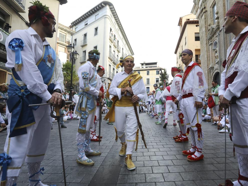 Francisco San Emeterio, en el centro, ya ejerció de mayoral accidental en las fiestas de San Lorenzo de 2019.