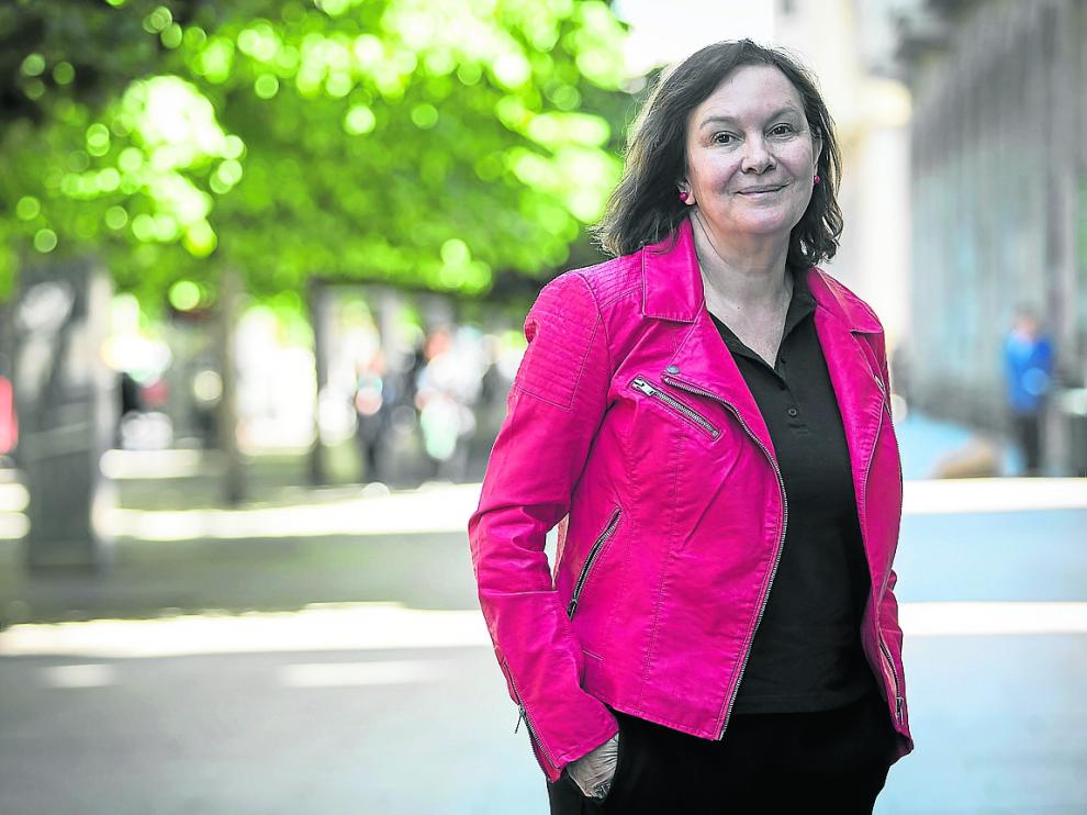 Clara Sánchez, que ha publicado ‘El amante silencioso’, en Zaragoza.