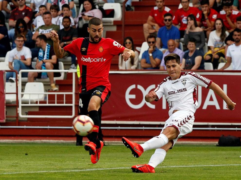 Un lance del Albacete-Mallorca disputado este sábado.