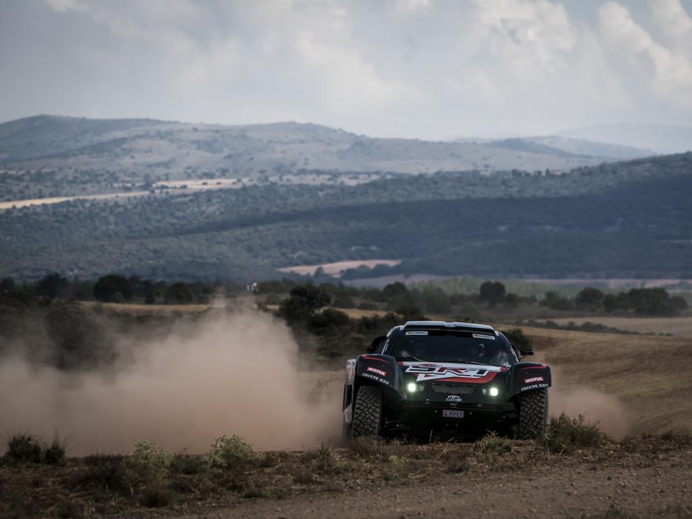 La francesa Marion Andrieu, el año pasado en la Baja Aragón en su segunda participación en la que finalizó como piloto femenina