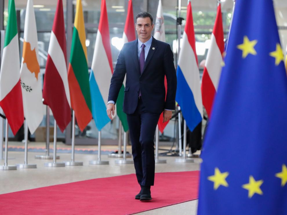 El presidente del Gobierno en funciones, Pedro Sánchez, a su llegada a Bruselas.