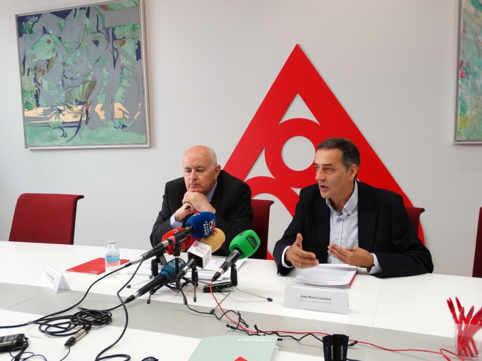 Fernando Galdámez y José María Lamana, este jueves en la presentación de la memoria de 2018 de la Fundación Ozanam