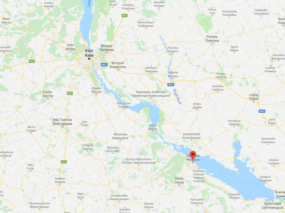El suceso tuvo lugar en el centro de la ciudad de Cherkasy, a 200 kilómetros de Kiev.