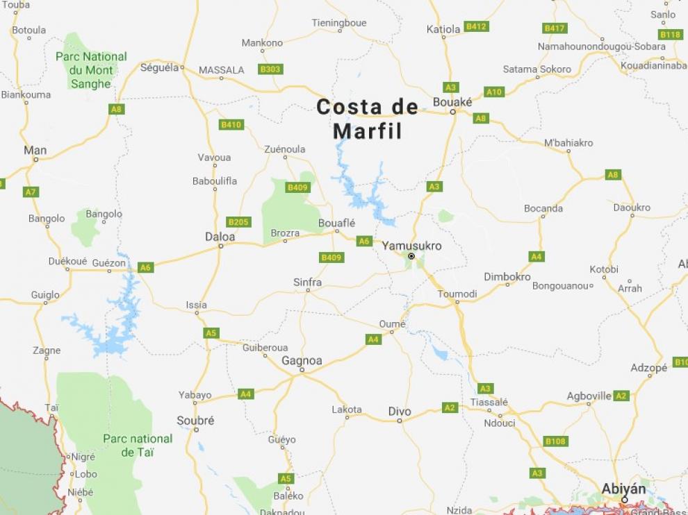 Accidente en Costa de Marfil.
