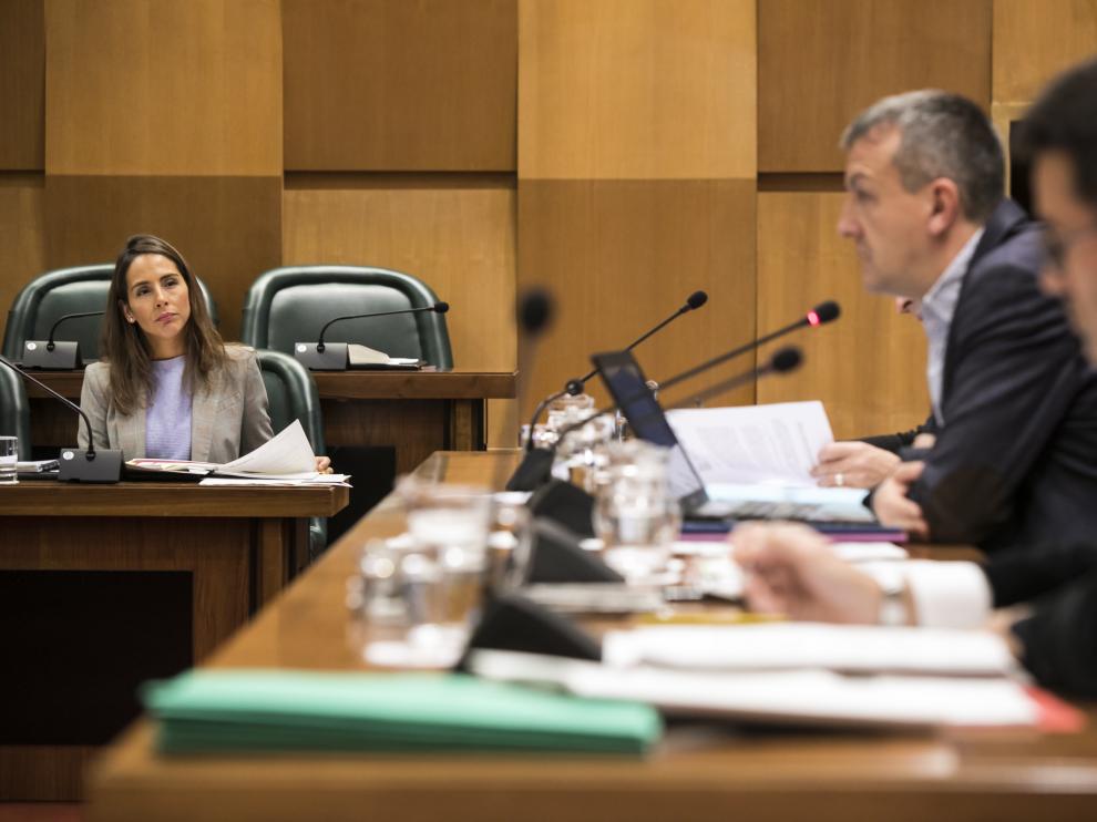 María Navarro, en noviembre de 2018, durante una intervención de su antecesor, Fernando Rivarés.