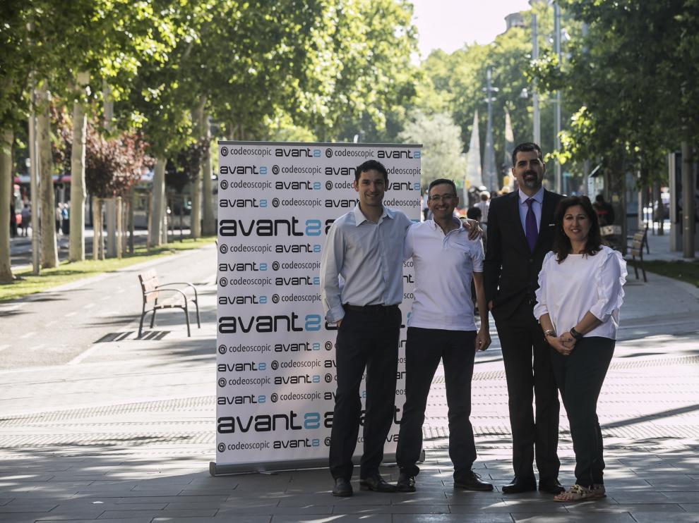 Óscar Herrero, Ángel Blesa, Sergio Delgado y Sofía Sánchez, en Zaragoza.