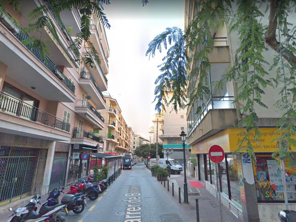 Una imagen de la calle de Bonaire, en Palma, donde se ha producido el derrumbe.