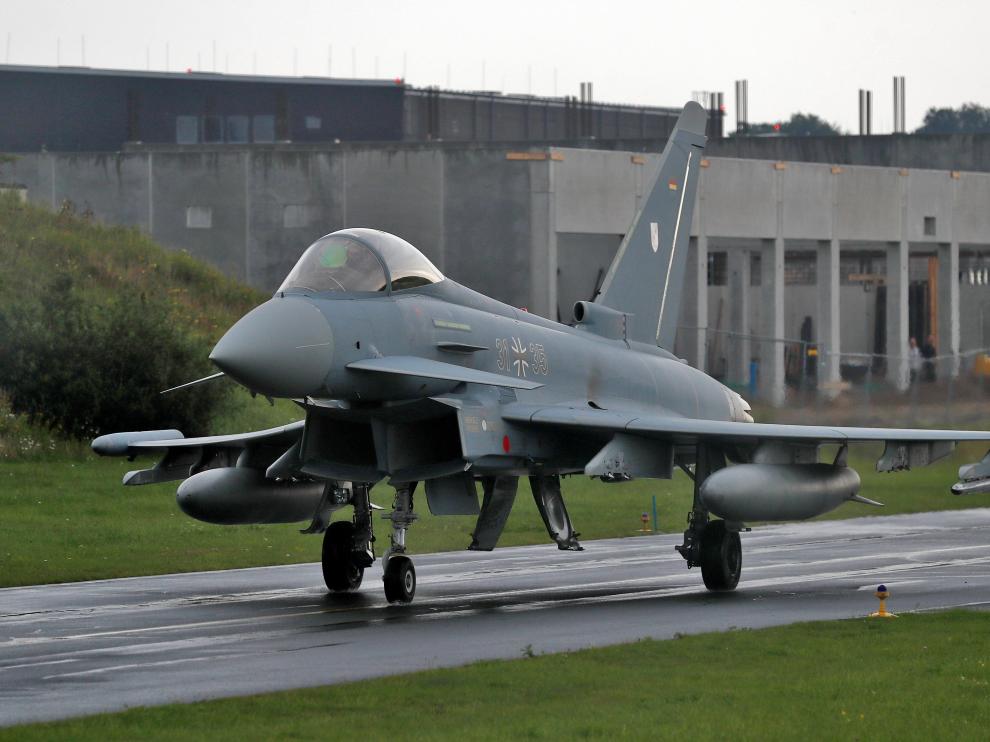 Fotografía de archivo de un Eurofighter de las Fuerzas Aéreas alemanas.
