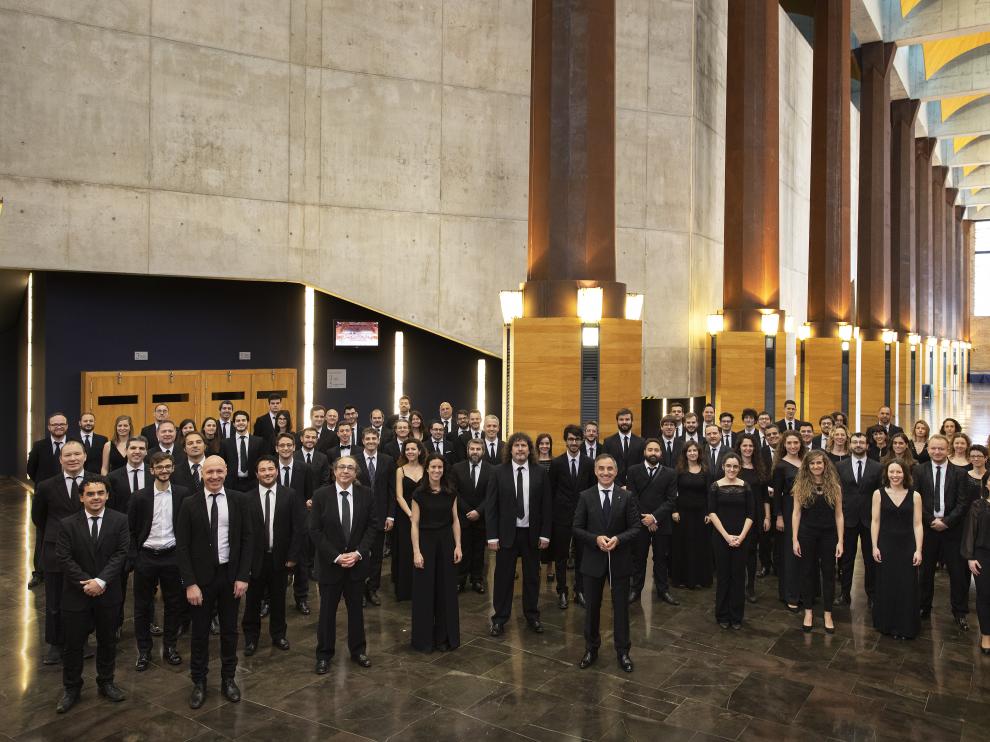 La Orquesta Reino de Aragón, en el Auditorio de Zaragoza, de donde es formación residente.