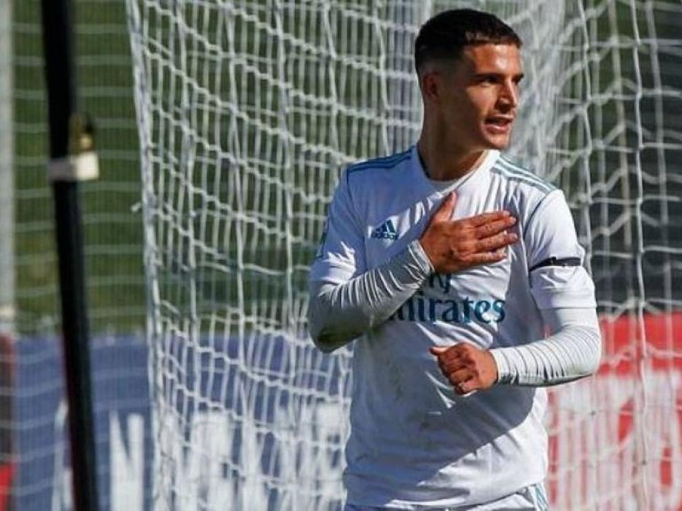 Jaime Seoane, durante un partido con el Real Madrid Castilla.