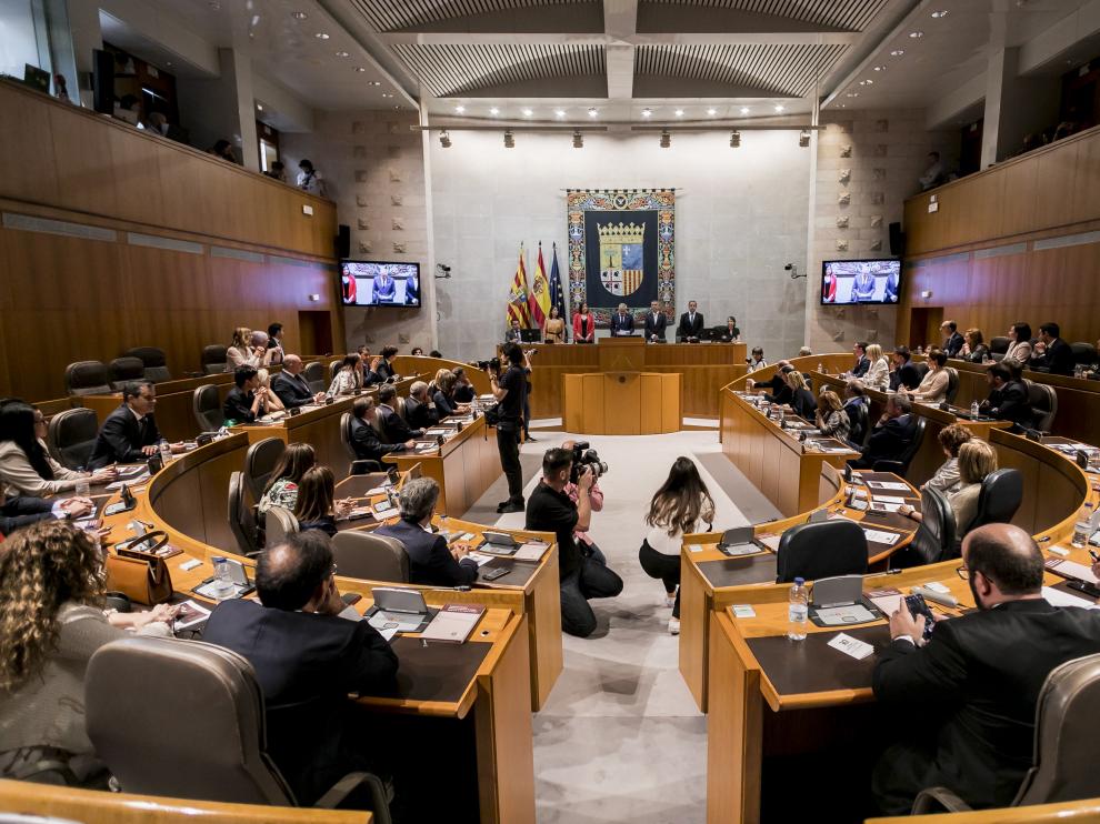 Pleno inaugural de la legislatura en las Cortes de Aragón.