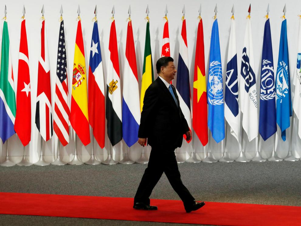 El presidente de China, Xi Jinping, llega a la cumbre del G-20 en Osaka.
