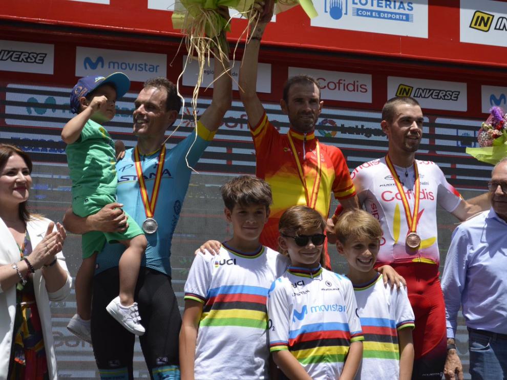 Alejandro Valverde (Movistar) logra su tercer título de campeón de España.