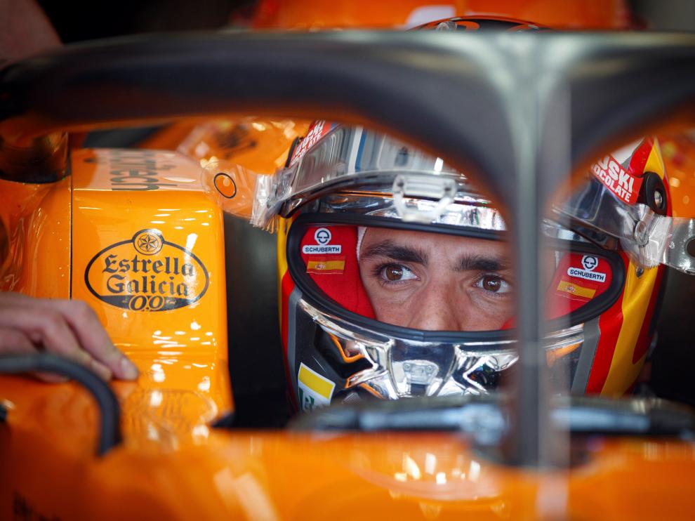 El piloto español Carlos Sainz durante los entrenamientos para el Gran Premio de Austria.