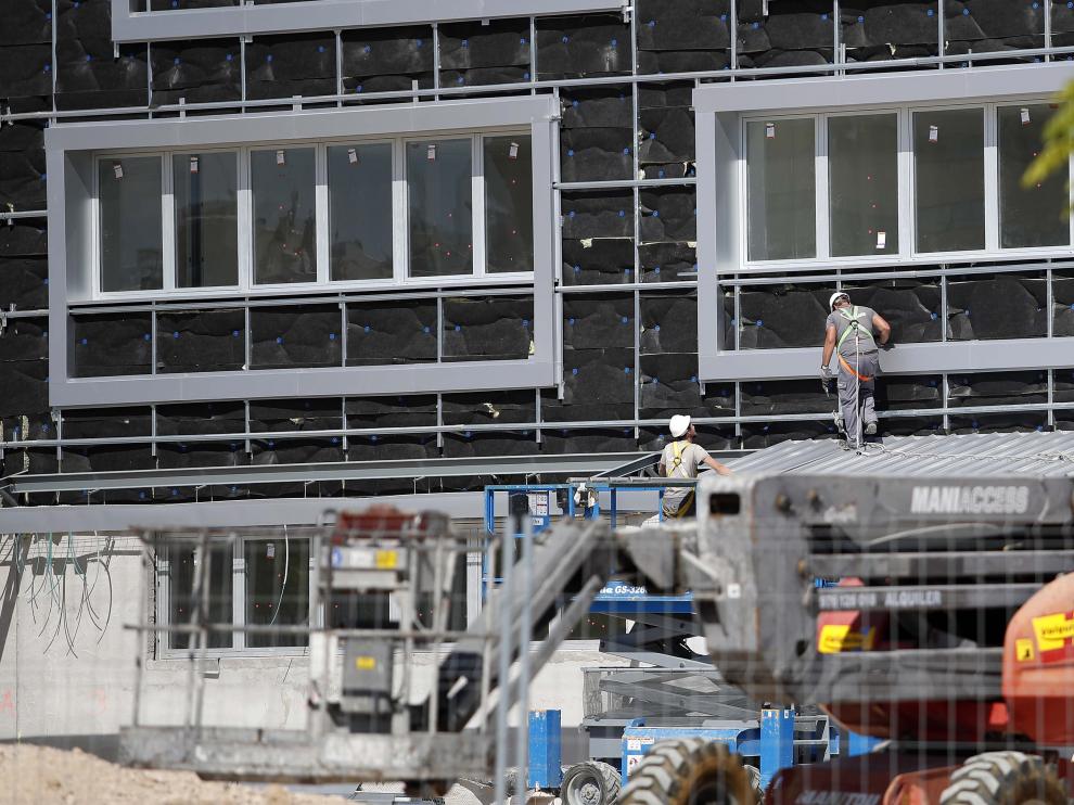 Obras del colegio de Arcosur, que ampliará sus instalaciones y el próximo curso inaugurará aulario de primaria.
