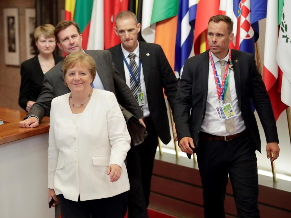 La canciller alemana, Angela Merkel, durante la cumbre de líderes de la UE.