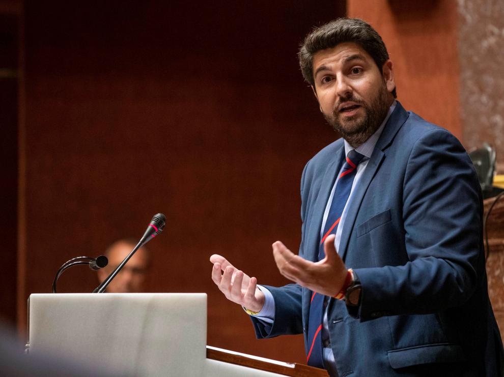 El candidato del PP a la presidencia del Gobierno de Murcia, Fernando López Miras.