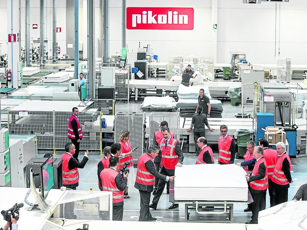 Instalaciones de Pikolin en Plaza. El rey Felipe VI visitó la nueva fábrica en mayo de 2018.
