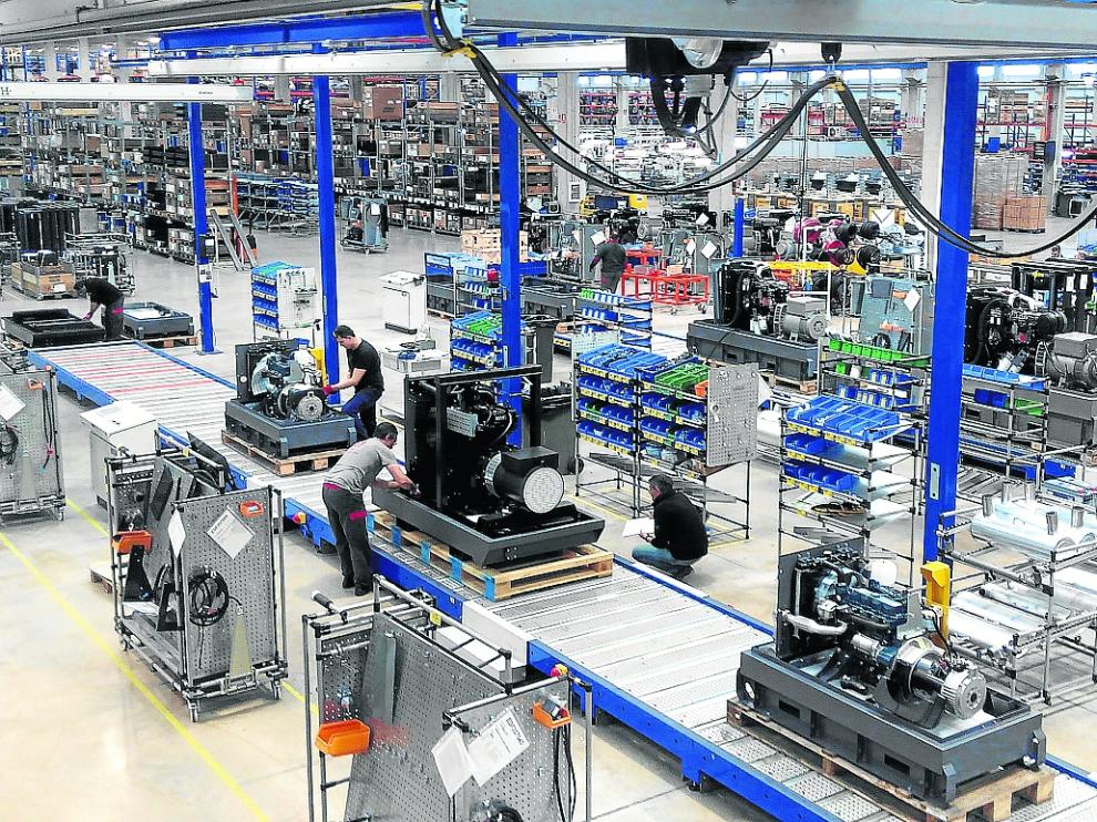Instalaciones de la fábrica que el grupo sueco Atlas Copco tiene en el polígono de Muel.