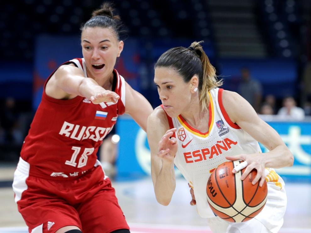 Anna Cruz en el partido ante Rusia de este jueves.