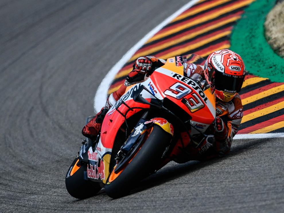 Marc Márquez, en acción en Alemania.