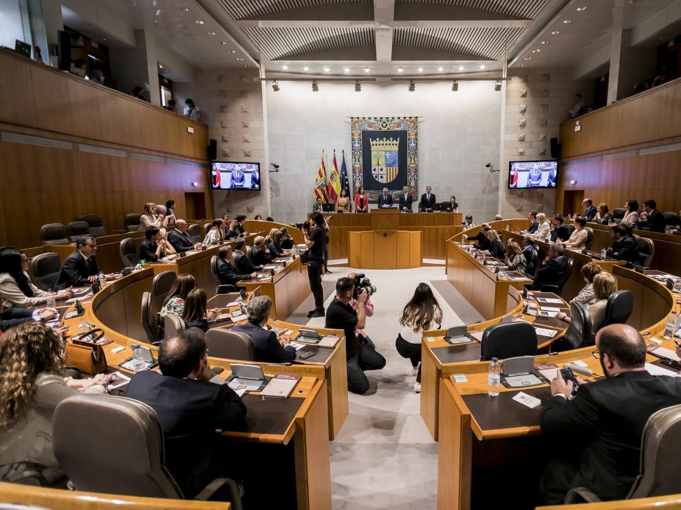 Imagen del hemiciclo de las Cortes de Aragón, el pasado junio.