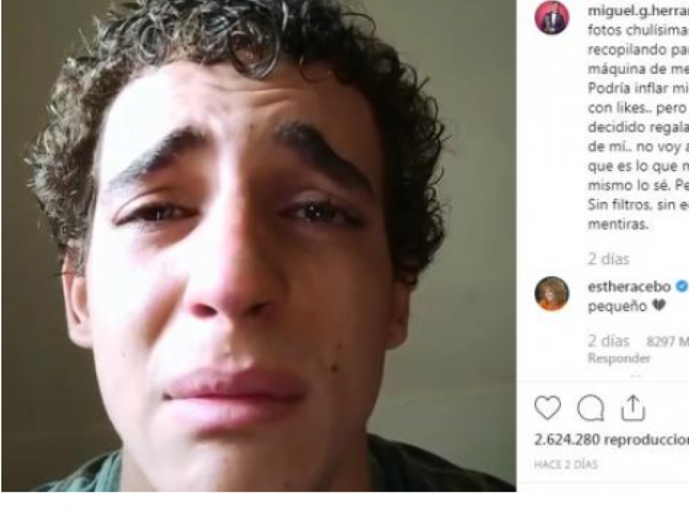 Miguel Herrán ha subido un vídeo llorando a su cuenta de Instagram para mostrar su parte más sincera.