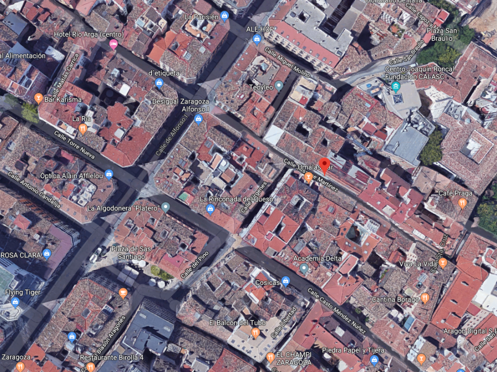 Calle de Jussepe Martínez, en el Casco Histórico de Zaragoza.