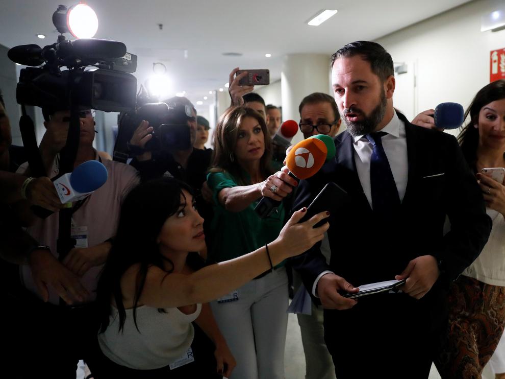 Abascal, a su llegada al Congreso.