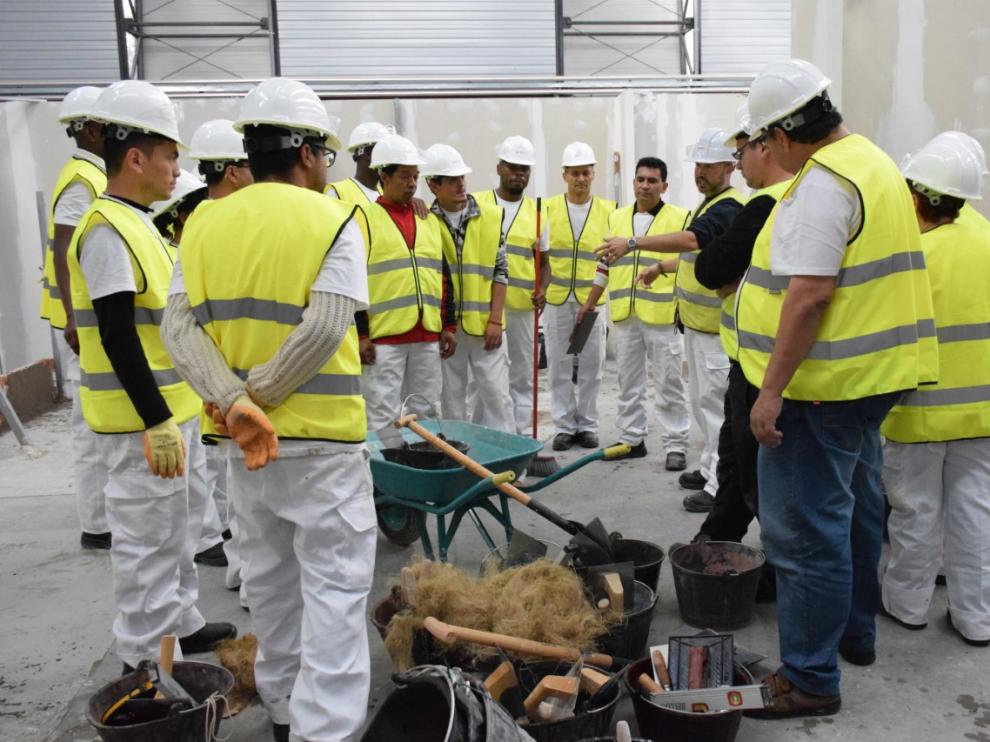 Alumnos de la Fundación Laboral de la Construcción de Zaragoza.