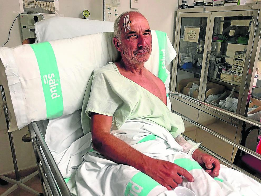 El montañero alemán fue atendido este sábado en el servicio de Urgencias del hospital de Barbastro.