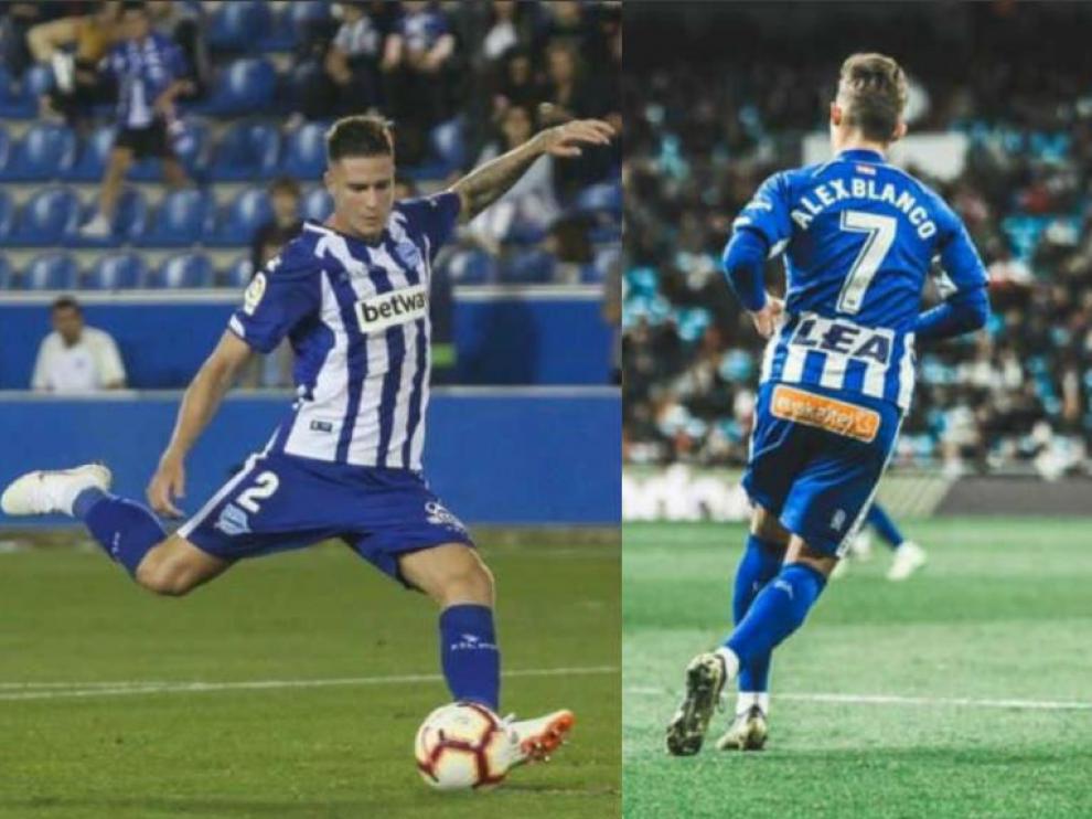 Vigaray (dcha.) y Blanco (izda.), el año pasado con la camiseta del Alavés en la recta final de la liga de Primera División.
