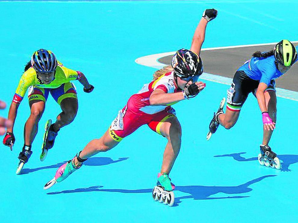 Nerea Langa, en una de las finales de los Juegos Mundiales de Barcelona.