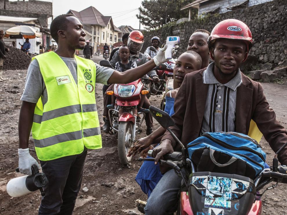 Controles sanitarios en Goma.