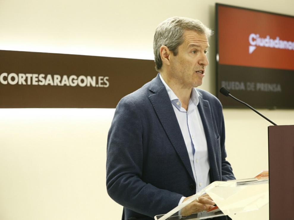 El portavoz de Ciudadanos en las Cortes de Aragón, Daniel Pérez Calvo.