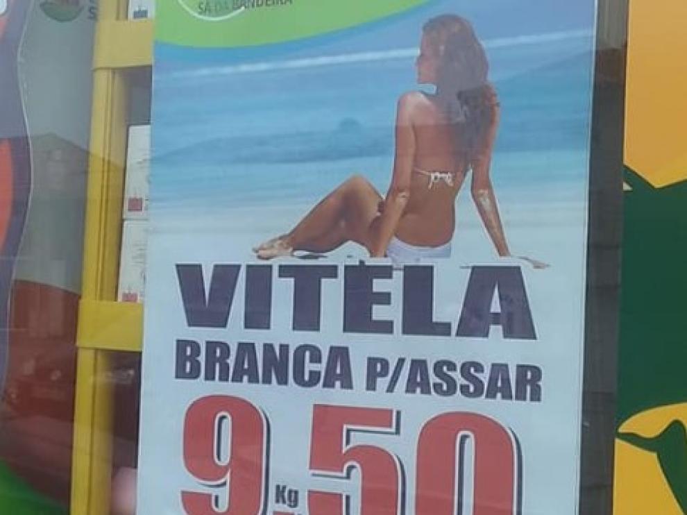 Retiran en Portugal el anuncio de una carnicería que usaba a mujer en bikini.
