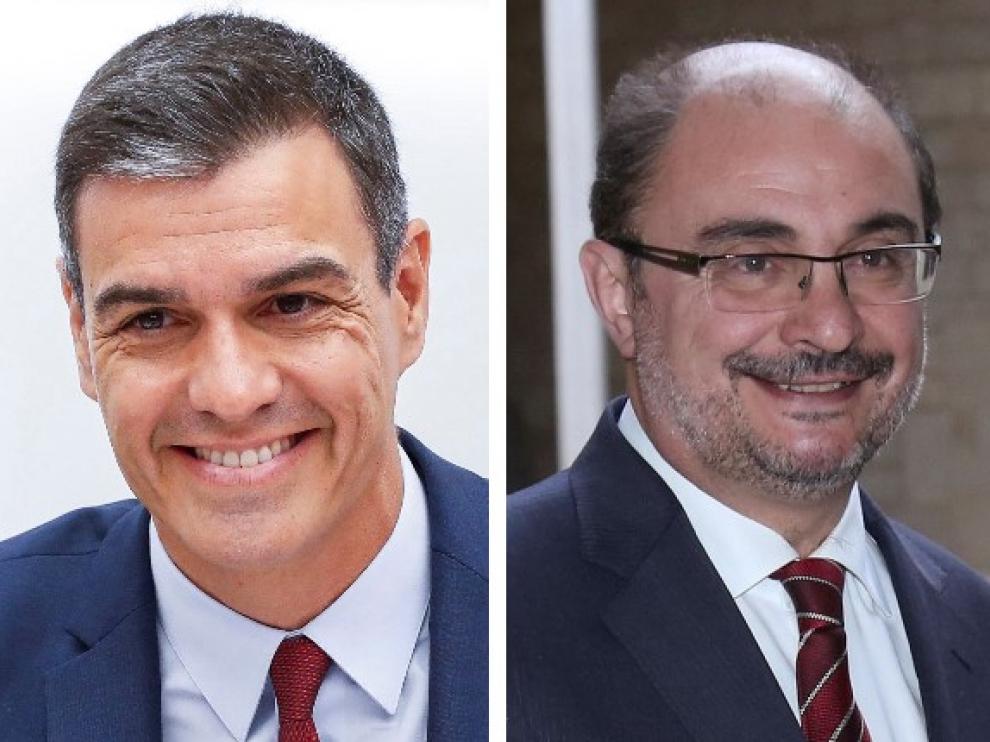 Pedro Sánchez y Javier Lambán