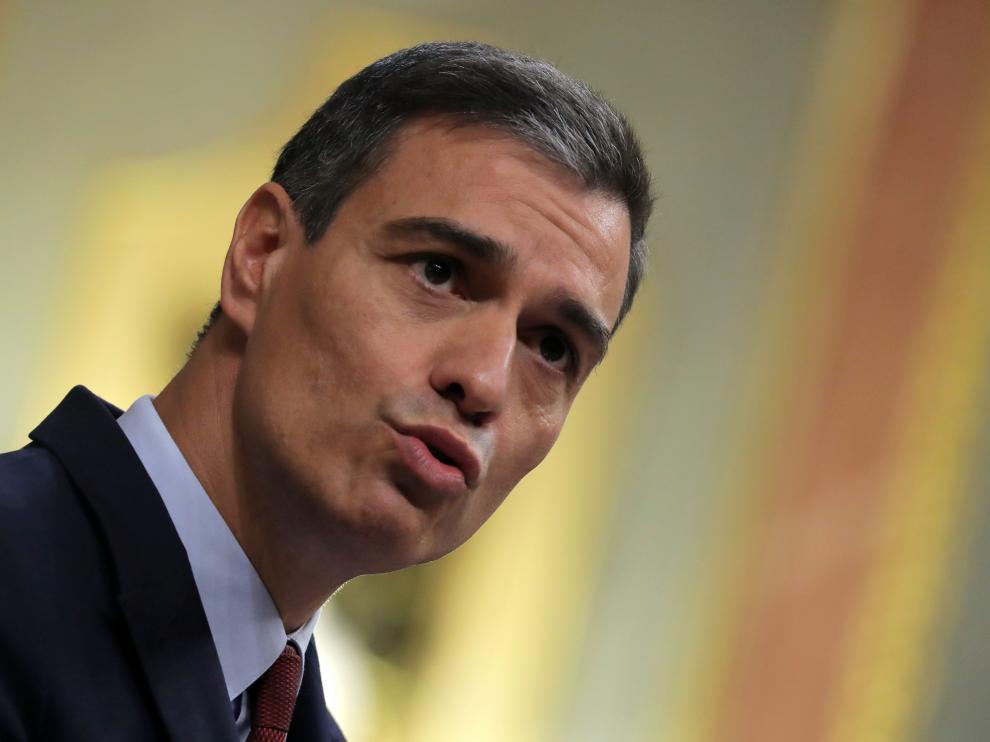 Pedro Sánchez, durante el debate de investidura.