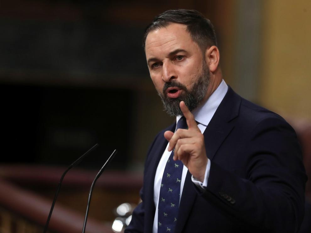 Santiago Abascal, en su intervención en la investidura.