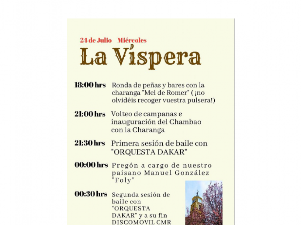 Cartel fiestas Guadalavíar de este miércoles.