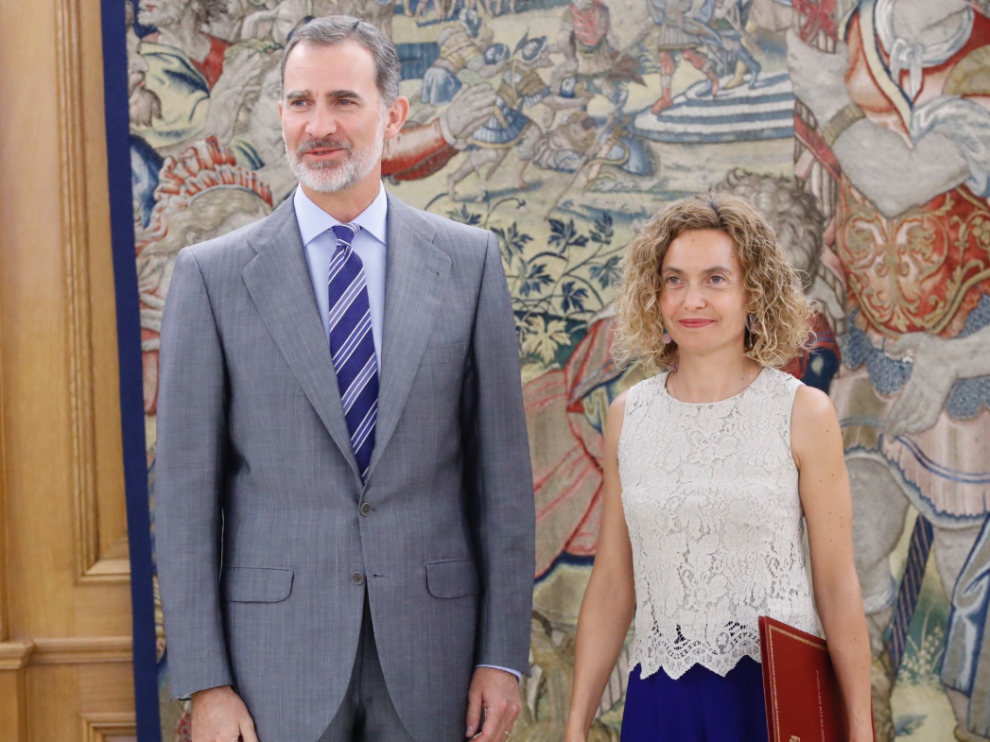 Felipe VI ha recibido a Meritxell Batet este viernes en el Palacio de la Zarzuela.