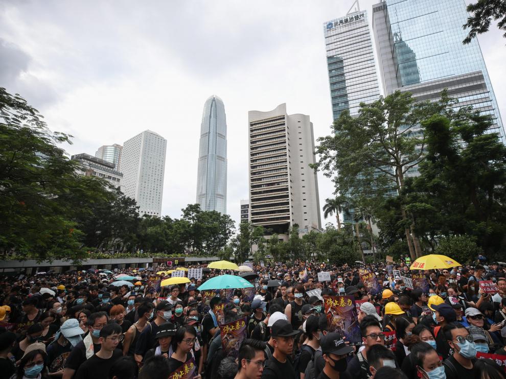 Segundo día de manifestaciones en las calles de Hong Kong.