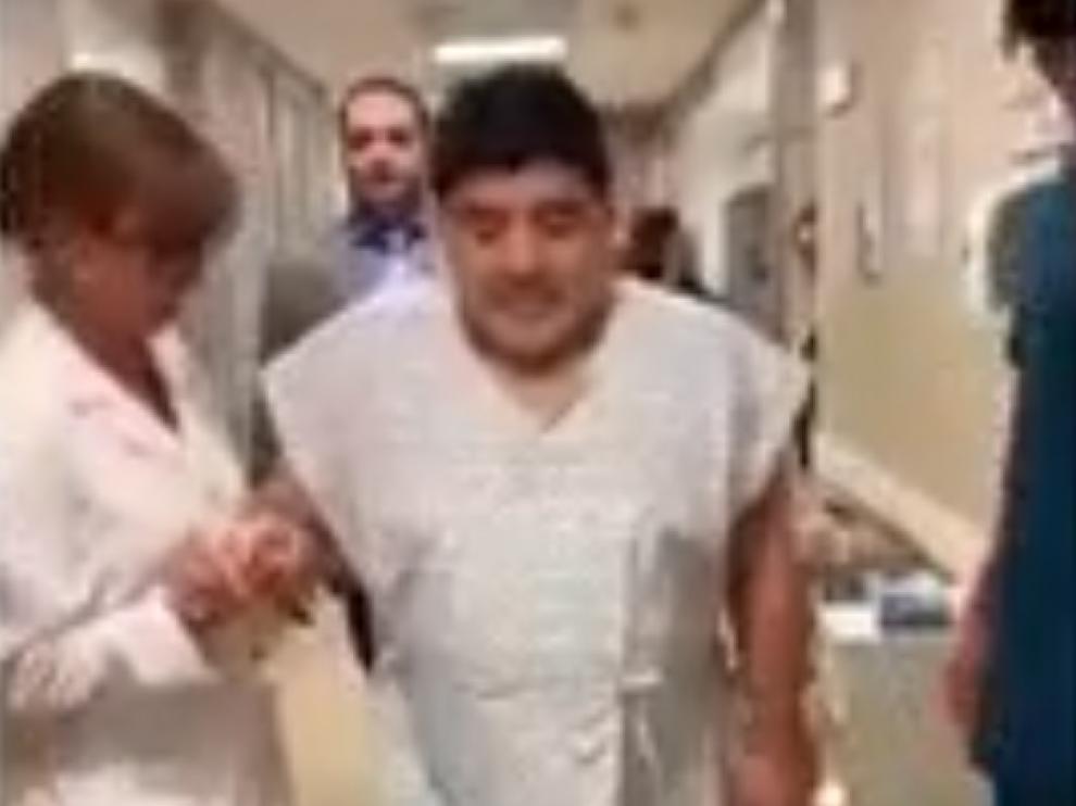 Maradona, tras la operación.