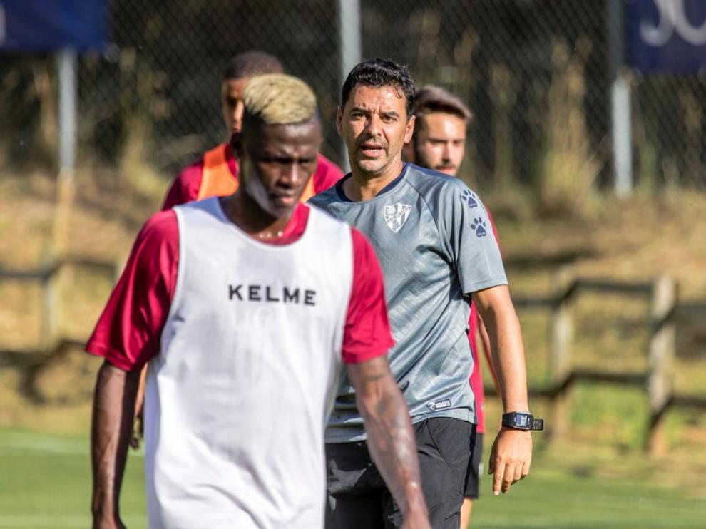 Míchel Sánchez, durante el entrenamiento de este lunes en Benasque.
