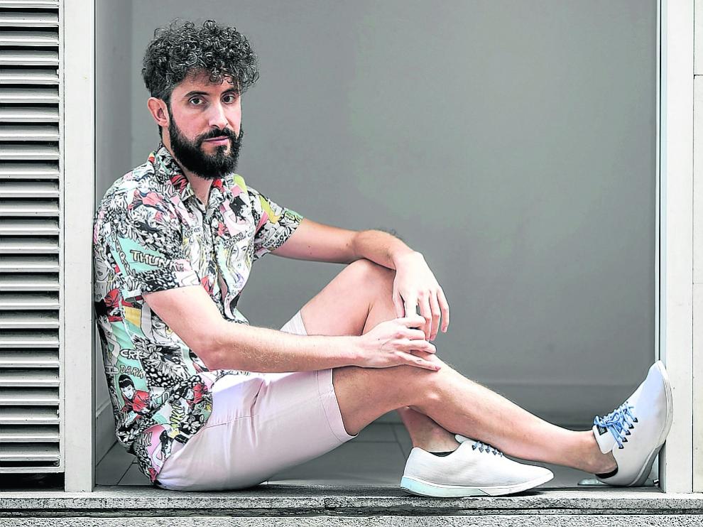 Toño Escartín, la mitad de Funidelia, este miércoles en Zaragoza.