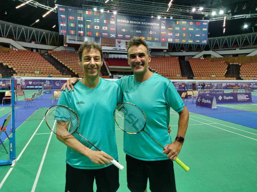 Luis Alberto Morcillo y Álvaro Rangil, en el Spodek Arena de Katowice