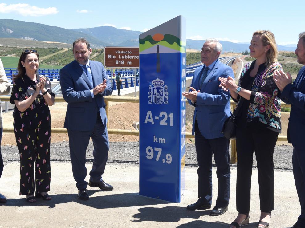 Ábalos viajó a Huesca el pasado 11 de julio para abrir el tramo anterior entre Jaca y Santa Cilia