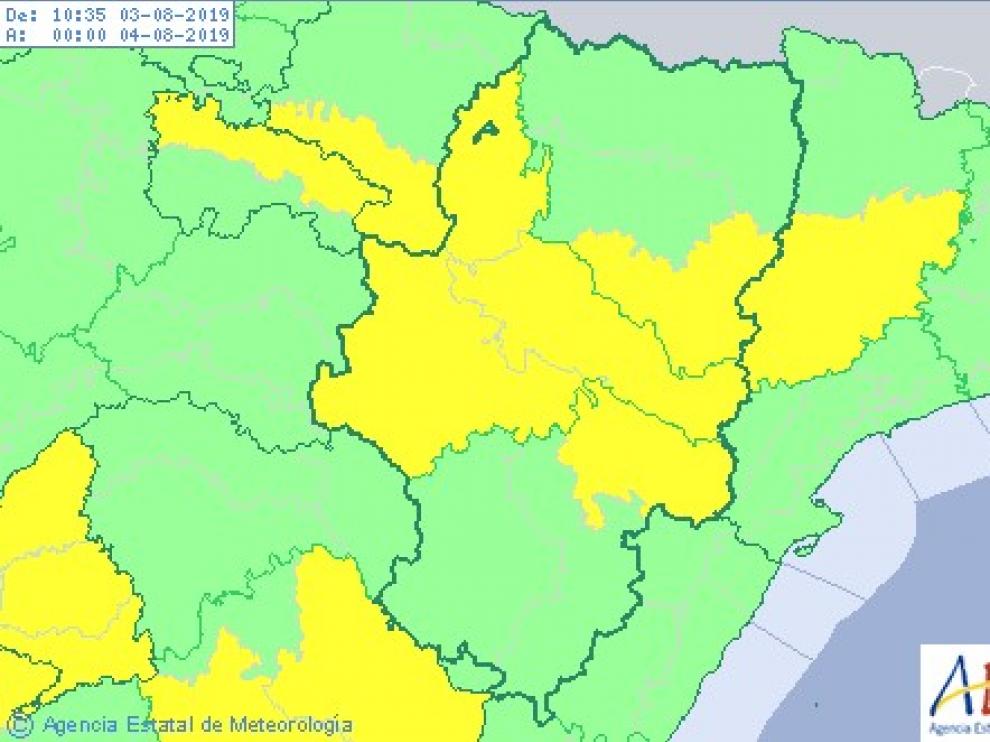 Alerta por altas temperaturas en el centro de Aragón