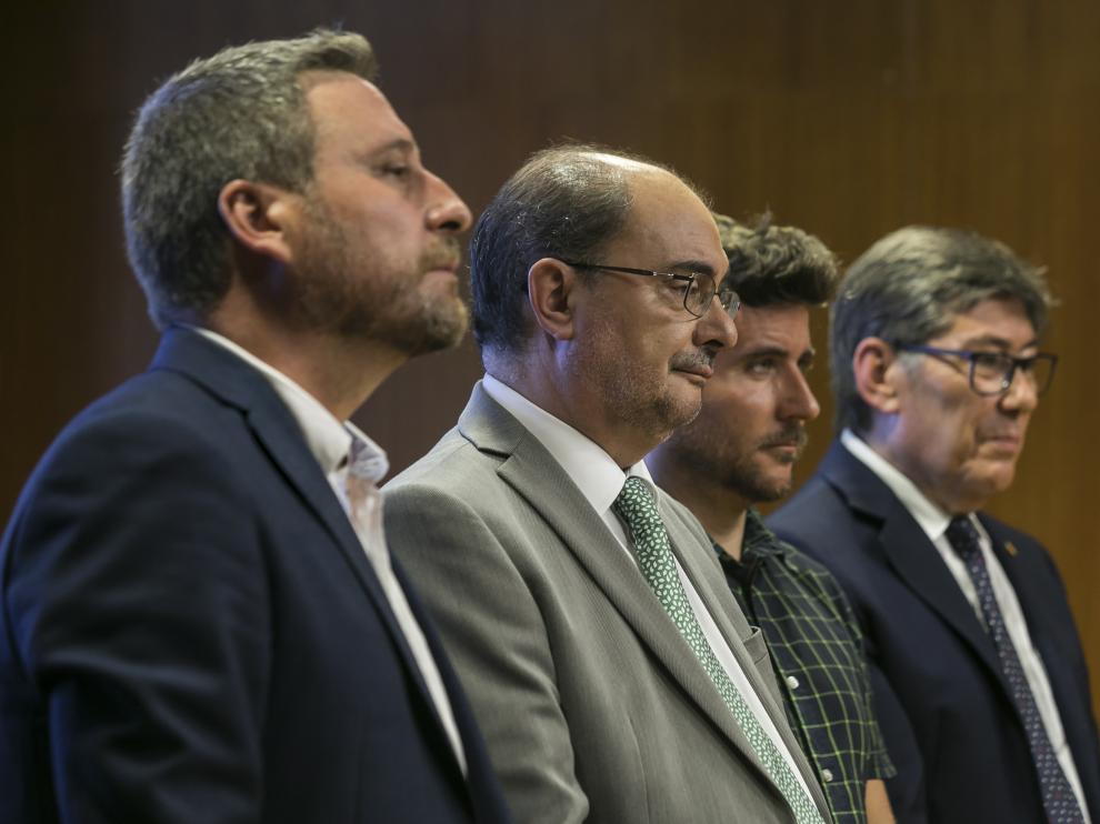 Los líderes de los cuatro partidos firmantes del pacto de gobierno.