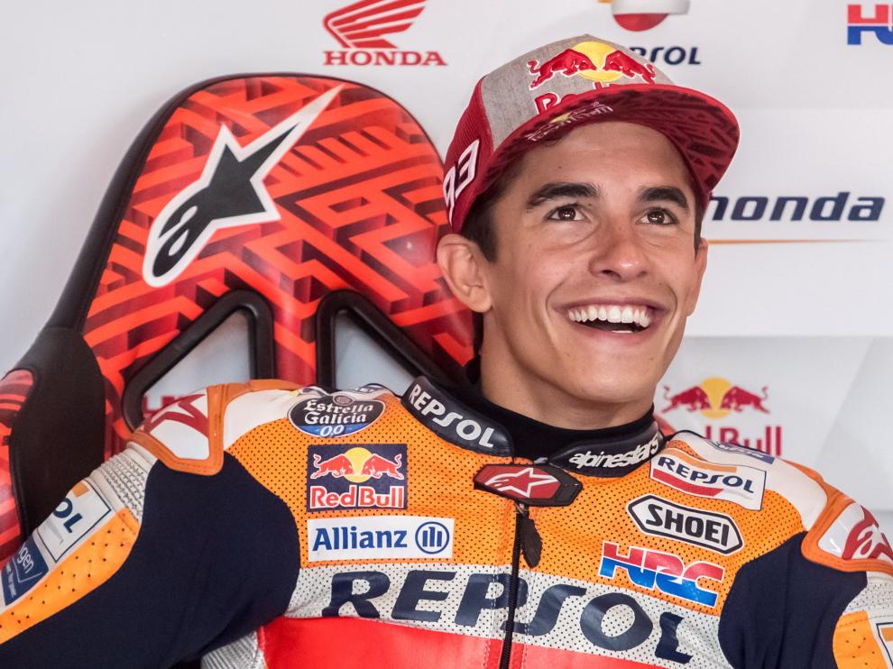 Marc Márquez durante la segunda clasificación para el GP de la República Checa en el circuito de Brno.
